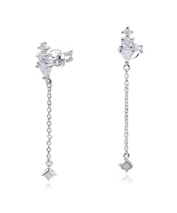 Perfect Designed With CZ Stone Silver Ear Stud STS-5540